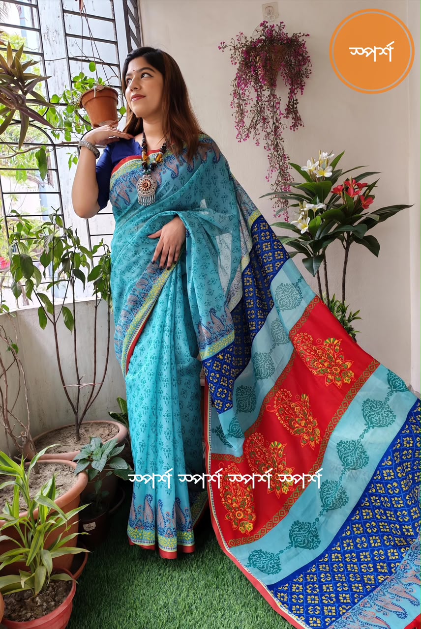 প্রিমিয়াম তাঁত কটন ব্লকের শাড়ী