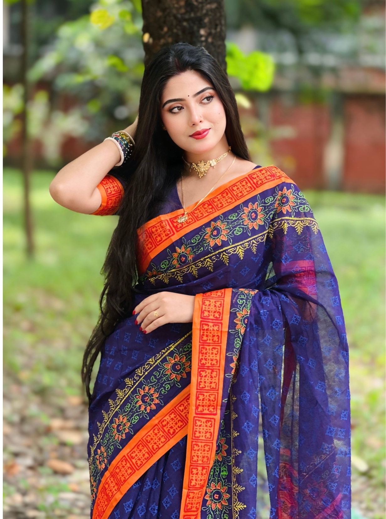 🧡 প্রিমিয়াম ব্লকের শাড়ি 🧡